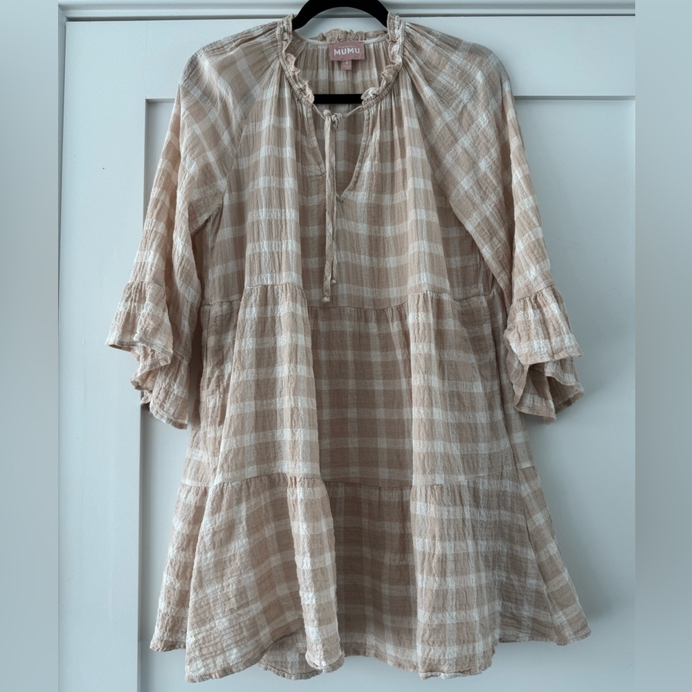 Show Me Your MuMu Beige Checkered dress